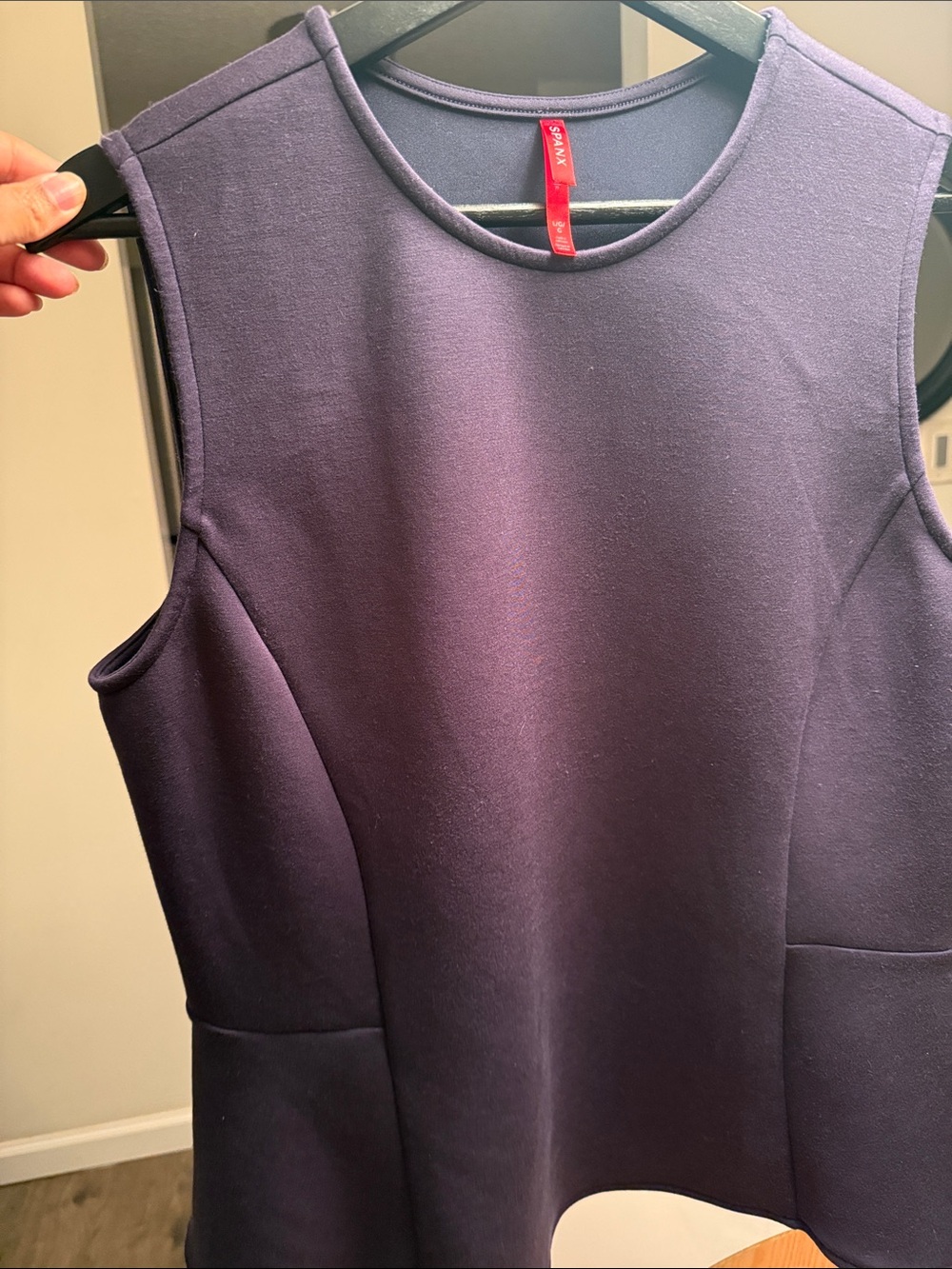 SPANX Air Essentials Navy Sleeveless Peplum Top